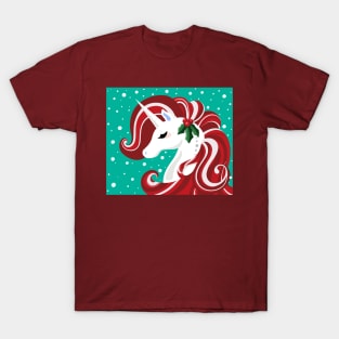 Candy Cane Holly Unicorn T-Shirt